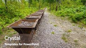  Presentation with ore - Theme consisting of gravel mining - old ore carts background and a violet colored foreground