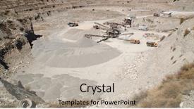  Presentation with gravel sand mining - Beautiful PPT theme featuring gravel mining - sand-pit backdrop and a soft green colored foreground