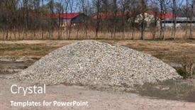  Presentation with road construction - Presentation having gravel-pile-for-road-construction background and a  colored foreground