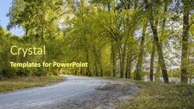  Presentation with road - Theme with gravel-road-along-missouri-river and a tawny brown colored foreground