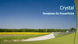 Presentation with indiana - Presentation theme consisting of gravel road going through the field in rural indiana background and a ocean colored foreground