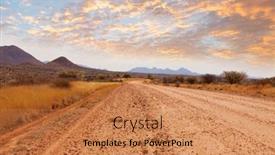  Presentation with road - Slides having gravel-road-in-african-bush background and a coral colored foreground