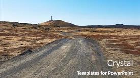 Presentation with iceland - Colorful slide set enhanced with gravel-road-in-iceland-leading backdrop and a gray colored foreground