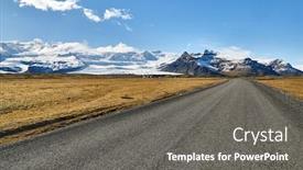  Presentation with glacier - Audience pleasing slide set consisting of gravel-road-in-iceland backdrop and a gray colored foreground