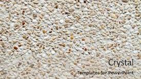  Presentation with stone - Colorful PPT theme enhanced with gravel-stone-wall-background backdrop and a soft green colored foreground