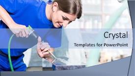  Presentation with chisel - Slide deck with stone carver working on gravestone background and a light blue colored foreground