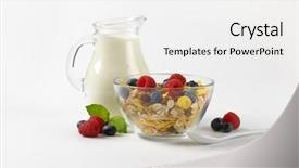  Presentation with ber fruit - Presentation theme enhanced with graviola leaves - bowl of cereals and berry background and a white colored foreground