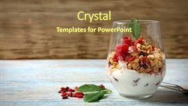  Presentation with goji - PPT theme enhanced with graviola leaves - delicious dessert with goji berries background and a tawny brown colored foreground