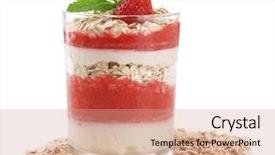  Presentation with granola - Slide set featuring graviola leaves - dessert with fresh strawberry cream background and a coral colored foreground
