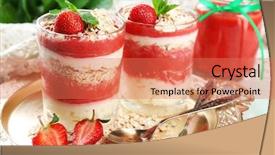  Presentation with granola - Slide deck enhanced with graviola leaves - dessert with fresh strawberry cream background and a coral colored foreground