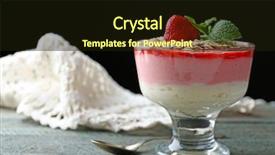  Presentation with granola - Presentation enhanced with graviola leaves - dessert with fresh strawberry cream background and a  colored foreground