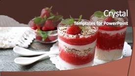  Presentation with granola - Presentation featuring graviola leaves - dessert with fresh strawberry cream background and a  colored foreground