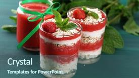  Presentation with granola - Colorful slide deck enhanced with graviola leaves - dessert with fresh strawberry cream backdrop and a  colored foreground