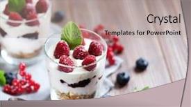  Presentation with muesli - Theme featuring graviola leaves - healthy breakfast - yogurt background and a light gray colored foreground