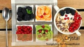 Presentation with corn flakes - Amazing PPT layouts having graviola leaves - healthy breakfast with corn flakes backdrop and a yellow colored foreground