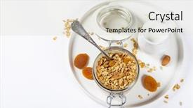  Presentation with granola - Audience pleasing PPT layouts consisting of graviola leaves - homemade oatmeal granola with fruits backdrop and a lemonade colored foreground
