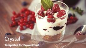  Presentation with muesli - Beautiful presentation theme featuring graviola leaves - yogurt with fresh berries backdrop and a coral colored foreground