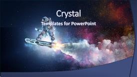  Presentation with spaceman - Amazing PPT layouts having gravity - spaceman on flying board mixed backdrop and a navy blue colored foreground