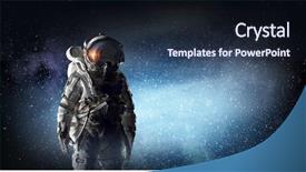  Presentation with gravity - Colorful slide deck enhanced with gravity energy - astronaut explorer in space mixed backdrop and a  colored foreground