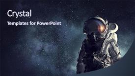  Presentation with gravity - Slide set having gravity energy - astronaut explorer in space mixed background and a  colored foreground