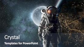  Presentation with gravity - Colorful slide deck enhanced with gravity energy - astronaut explorer in space mixed backdrop and a  colored foreground