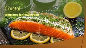  Presentation with table salt - PPT theme enhanced with gravlax-fresh-marinated-salmon-steak background and a tawny brown colored foreground