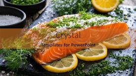  Presentation with table salt - Presentation theme consisting of gravlax-fresh-marinated-salmon-steak background and a gold colored foreground