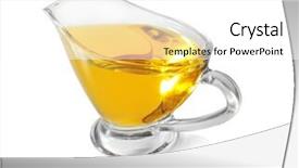  Presentation with oil grease - Presentation theme consisting of gravy boat with cooking oil background and a white colored foreground