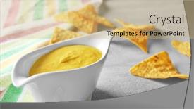  Presentation with nachos - Slide deck enhanced with gravy-boat-with-delicious-mustard background and a yellow colored foreground