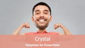  Presentation with fitness cartoon - PPT theme consisting of gray background funny cartoon background and a coral colored foreground