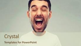  Presentation with funny cartoon - Theme with gray background funny cartoon background and a soft green colored foreground