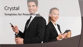  Presentation with takeaway coffee - Audience pleasing presentation consisting of gray background holding cup backdrop and a light gray colored foreground