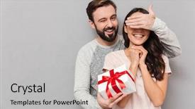  Presentation with eyes - Slide deck enhanced with gray background man cover background and a light gray colored foreground