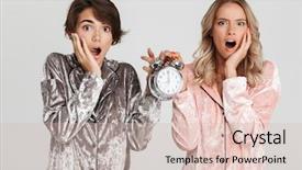  Presentation with alarm - Theme consisting of gray background showing alarm clock background and a lemonade colored foreground