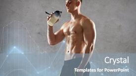  Presentation with protein shake - Theme featuring gray background with diagram chart background and a  colored foreground