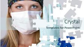  Presentation with mask - Audience pleasing slide deck consisting of medical personnel wearing a mask backdrop and a sky blue colored foreground