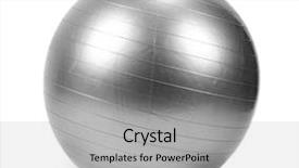  Presentation with grad ball - PPT theme with gray ball for fitness isolated background and a light gray colored foreground