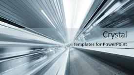  Presentation with blue business - Colorful PPT theme enhanced with gray blue - blurry modern escalator in business backdrop and a light blue colored foreground