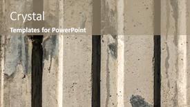  Presentation with vertical - Slide deck having gray-cement-wall-with-vertical background and a coral colored foreground
