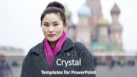  Presentation with asian - Presentation design with gray coat on a red background and a  colored foreground