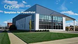  Presentation with gray - Beautiful slide deck featuring gray-contemporary-building-with-new backdrop and a teal colored foreground