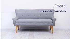  Presentation with gray - Colorful slides enhanced with gray-couch-standing-on-light backdrop and a sky blue colored foreground