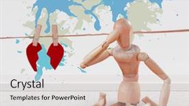  Presentation with human heart - Theme featuring gray flooring and wall background and a lemonade colored foreground