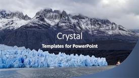  Presentation with chile patagonia - Presentation theme having gray-glacier-is-a-blue background and a ocean colored foreground