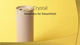  Presentation with beverage - Colorful PPT theme enhanced with gray-grey-can-drink-beverage backdrop and a yellow colored foreground