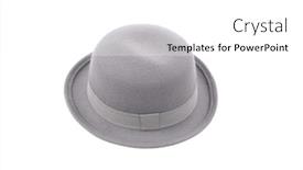  Presentation with gray - Amazing presentation theme having gray-hat-isolated-on-white backdrop and a white colored foreground