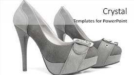  Presentation with pump - Beautiful presentation featuring gray high heels pump shoes backdrop and a  colored foreground