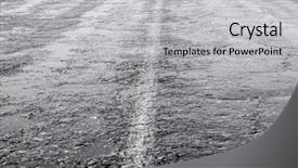  Presentation with asphalt road - Audience pleasing presentation theme consisting of gray lines abstract - surface rough and wet backdrop and a light gray colored foreground