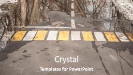  Presentation with asphalt road - PPT layouts having gray lines abstract - surface rough and wet background and a gray colored foreground