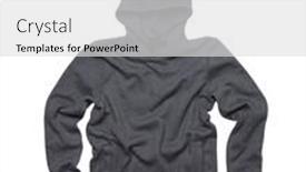  Presentation with long sleeve - Presentation theme having gray-male-hoodie-sweatshirt-long background and a light gray colored foreground